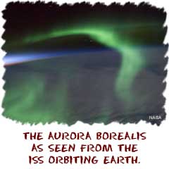 Aurora borealis as seen from international space station