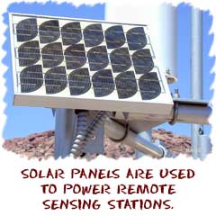 solar panels are used to power remote sensing stations
